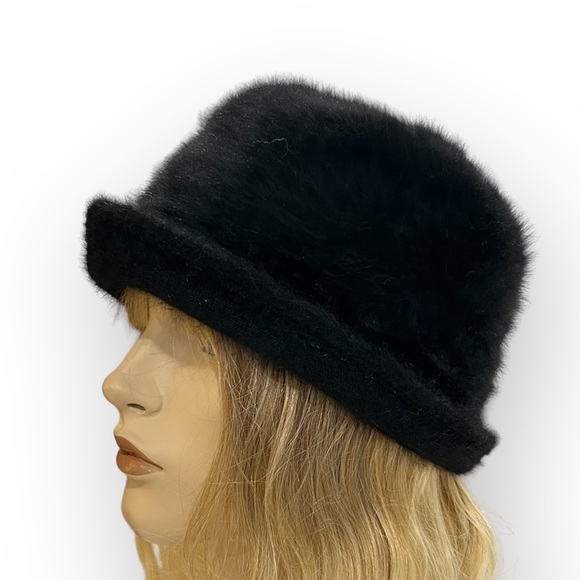 Vintage Black Angora Cloche - Picture 4 of 11